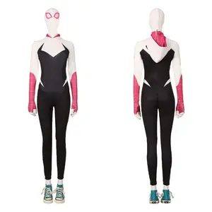 New Products Spider Game Gwen Stacy Full Set Role Play Female Superhero Tight Jumpsuit Anime Cosplay Costumes for Women