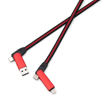Câble de charge micro USB type C 6 en 1, 1 m, multi-ports USB, tressé en nylon, USB 3A, pour cadeaux promotionnels
