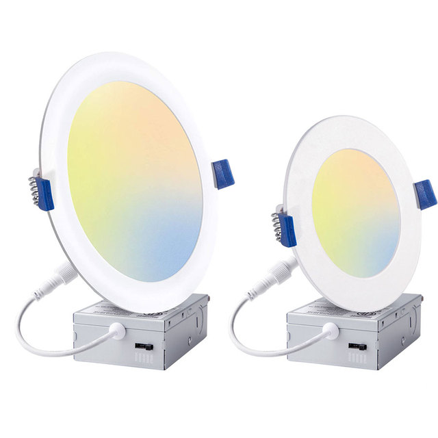 Factory Price 4 Inch 5CCT Selectable Ultra Thin LED Recessed Ceiling Light with Junction Box 700LM High Brightness Downlight