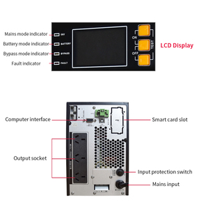 Chất lượng tiên tiến mềm chuyển đổi thiết kế thông minh <span class=keywords><strong>LCD</strong></span> hiển thị 220V 240V Đầu Ra 1000VA điện sao lưu đúng trực tuyến <span class=keywords><strong>UPS</strong></span> với RS232 cổng - Product Image 5