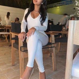 Pantalon de levage de hanche Slim pour femmes, body Long décontracté à col rond, vêtements pour femmes, Sexy, Logo personnalisé, nouvelle collection 2023 - Product Image 3