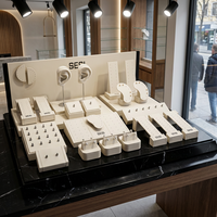 Ensemble de Présentoirs à Bijoux Haut de Gamme pour Piercing, Support d'Exposition Personnalisé en Cuir Microfibre de Luxe