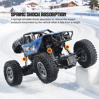 Voiture télécommandée tout-terrain en alliage avec amortisseurs et lumières LED - Voiture électrique pour garçons et filles, cadeau idéal pour les fêtes