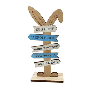 Easter Bunny Pendant Wooden Decor Easter Decoration Handmade Laser Carving Indoor Use - Product Image 4