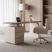 Bureau de travail en bois rétro de luxe, style moderne minimaliste, table d'étude vintage, bureau à domicile, table de consultation pour salon de beauté