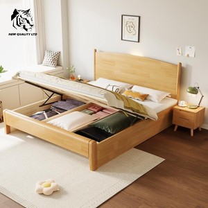 Cama de almacenamiento de madera de tamaño completo, nueva moda, muebles de dormitorio, proveedor de China, mejor precio, personalizable, gran stock, envío inmediato - Product Image 3
