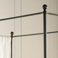 Lit à baldaquin métallique complet de grande taille, lit simple en métal avec finition de roulement et de boule, bon prix