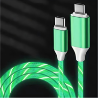 Cable de Carga para Teléfono Móvil con Luz LED Brillante de 1M, USB Tipo-C a USB 2.0, Material de PVC
