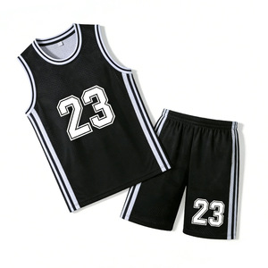 Ensemble de maillot de basket-ball pour homme Healy 23 noir sans manches en mesh respirant, vêtements de sport pour adultes toutes saisons, impression sublimée - Product Image 2