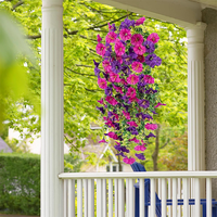 Plantes artificielles suspendues résistantes aux UV pour jardin, patio, mariage, vente en gros, glycine artificielle