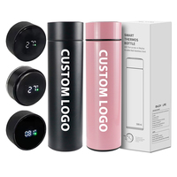 Bouteille d'eau isotherme en acier inoxydable 17 oz avec logo personnalisé, affichage LED de la température, thermos intelligent en acier inoxydable