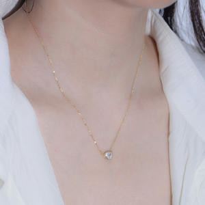 Bijoux simples 925 argent Sterling géométrique Triangle Zircon unique diamant pendentif collier pour les femmes - Product Image 5