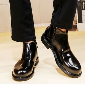 Men's British Style High Top New Ankle Boots Autumn amd Winter Outdoor Horse Leather Handmade Boots - Product Image 5