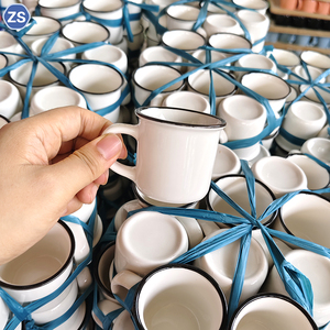 Set di Tazze in Ceramica Bianca Personalizzate per Caffè Mini da 2oz e Tazzine da Espresso da 4oz, Vendita all'Ingrosso - Product Image 4