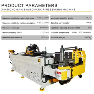 Spécification pour machine à cintrer hydraulique acier 50 mm cnc avec machines à pousser et à tube 90 tuyau en carbone