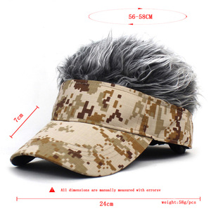 Großhandel Herren modische Camo verstellbare Sonnenblende Kappe benutzer definierte Logo Stickerei High Spiked Perücke Haar Hüte Business Argyle Obst - Product Image 6
