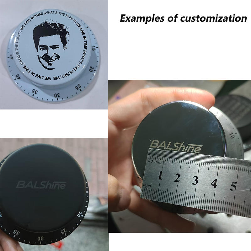 JR Mini Round Stainless Steel Rotating Mechanical Kitchen 60 Minute Countdown Magnetic Alarm Pizza Cooking Reminder Timer