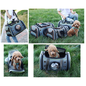 Portador de mascotas de viaje grande y acogedor personalizado, mochila portátil, cochecito con patrón de animales, asiento de coche de malla, portador seguro, gato y perro - Product Image 4