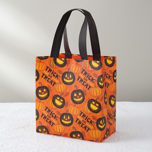 Bolsa de Compras Reutilizable Plegable con Diseño de Calabaza de Halloween Xinsen, 23x22x11cm, para Dulces o Broma - Product Image 1