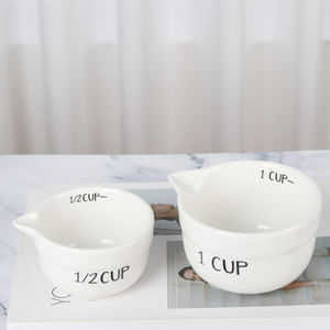 Op Maat Porselein Wit Keukengereedschap Nieuwigheid Keramische Maatbekers En Lepels Keramische Maatbeker - Product Image 4