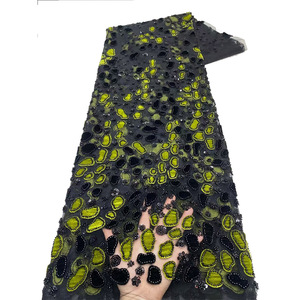 Ni. Ai Chất lượng cao nhẹ nhàng ren Polyester đính cườm Sequins <span class=keywords><strong>Net</strong></span> ren đẹp thêu ren cho Bridal Wedding Dress - Product Image 1