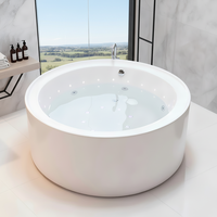 Baignoire à remous moderne pour adultes en acrylique, autoportante et à encastrer, spa, jacuzzi, bain profond, forme intérieure/extérieure, salle de bain