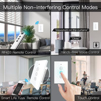 Commutateur de stores et volets roulants WiFi Smart Touch Panel Rideaux Compatible avec la télécommande sans fil Smart Life et Tuya et Alexa