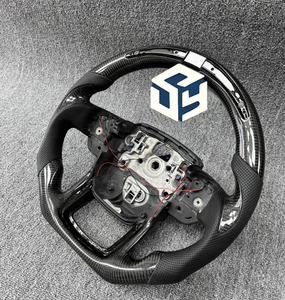 Volante de cuero perforado de fibra de carbono LED para Land Rover Sport Range <span class=keywords><strong>SVR</strong></span> L494 L405 <span class=keywords><strong>Evoque</strong></span> Volante de fibra de carbono - Product Image 5