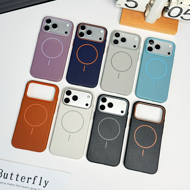 For 18 17 13 12 11 Pro Max 17 16 15 14 Plus Phone Case Cover Leather TPU Magnetic Pattern Texture Litchi Luxury
