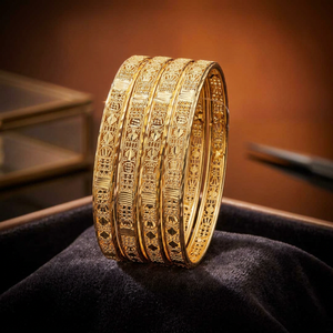 Forming Dye Gold Bangles Set, Traditional Bangle, Luxury Bangle, Fashion <b>Bracelet</b> Bangle, Brass Bangles Dye Gold Filled Jewelry. - Product Image 5