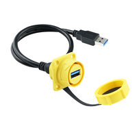 Conector de Cable Plano de Nylon USB3.0 IP68 a Prueba de Agua de Lshitech, de 0.1m-4m, Hembra a Macho, para Electrónica de Automóviles y Equipos Industriales