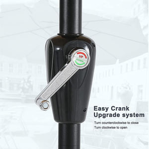 Parapluie de Patio de 9,8 pieds, cantonnière, Table de marché, pour jardin, plage, avec bouton poussoir - Product Image 6