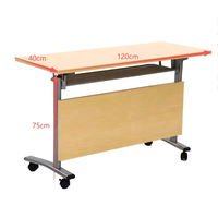 Meubles de bureau personnalisés, salle de formation, table de conférence mobile pliable double avec roulettes