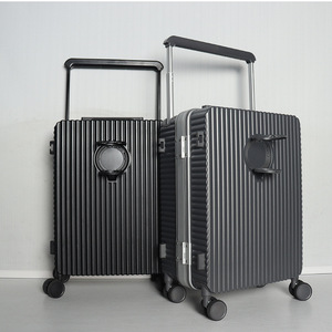 Stylish Aluminum Frame <b>Suitcase</b> 20 Inch With Water Bottle Holder For Business Travel Unisex Summer 2023 - Product Image 3