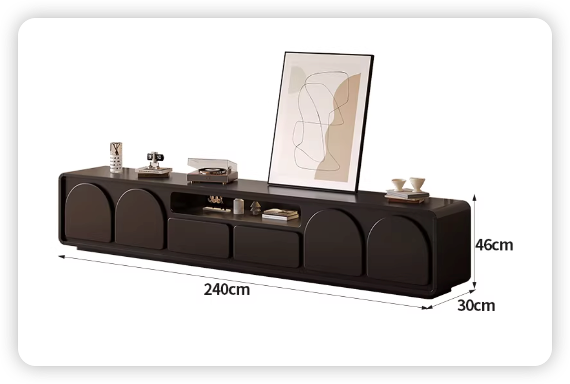 Meuble TV creux au sol 240*30*46-noir