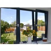 Fenêtre à battant moderne à double vitrage en aluminium avec isolation thermique et ouverture horizontale de l'écran en acier inoxydable pour le salon