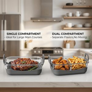 Plat à four en verre pour friteuse à air Ninja, plat en verre borosilicate avec couvercle en silicone et manchon inférieur amovible en silicone - Product Image 4