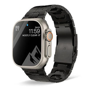 <span class=keywords><strong>Bracelet</strong></span> de luxe en titane métallique 42 mm 44 mm 45 mm, <span class=keywords><strong>bracelet</strong></span> en titane noir pour <span class=keywords><strong>Apple</strong></span> <span class=keywords><strong>Ultra</strong></span> 2 - Product Image 1