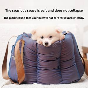 Asiento elevador de coche para perros pequeños, cama de viaje impermeable con bolsillos de almacenamiento, correa de seguridad, relleno de espuma viscoelástica, cama transportadora de viaje para cachorros - Product Image 2