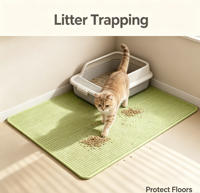 Tapis de litière pour chat extra large rectangulaire double couche, anti-éclaboussures, design ajouré, anti-éclaboussures, lavable, pour attraper les déjections