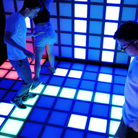 Plancher de danse LED 30x30cm, jeux d'activités lumineux pour enfants, disco interactif RGB, équipement d'éclairage de scène en métal pour intérieur