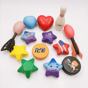 Custom Gedrukt Pu Schuim Ster Vorm Stress Speelgoed, Anti Stress Bal In Stervorm, hot Promotie Gift Toy Stress Relief