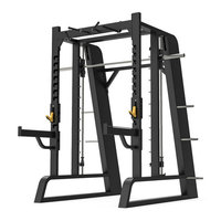 Machine Combinée Commerciale EM FITNESS Smith Squat Combo EM1028A en Acier, Rack d'Entraînement Multifonctionnel à Charge par Disques, Certifiée CE