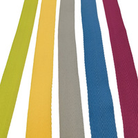 Ruban en sergé 100% polyester de 25 mm, écologique, ruban moiré en 15 couleurs pour la chapellerie, les chaussures, les sacs et les textiles d'ameublement