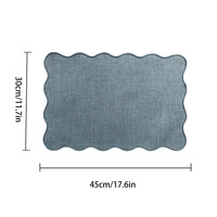 Set de table rectangulaire en jute à bords festonnés, tapis de table texturé tissé avec bordure brodée pour mariage et décoration intérieure