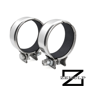 Abrazadera de escape de doble tubo de acero inoxidable 304 al por mayor, con unión a tope, pulido espejo, para alta temperatura, conexión de tubería de convertidor catalítico, hermética para gases - Product Image 1