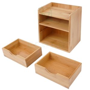 Organizador de almacenamiento de madera ecológico, organizador de escritorio multiusos, organizador de escritorio profesional apilable, Premium - Product Image 6