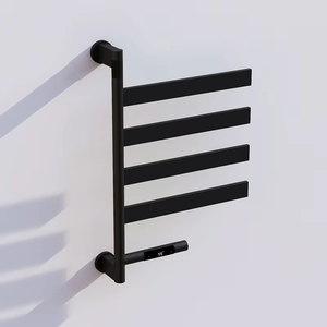 Nouvelle arrivée, porte-serviettes de salle de bain en acier inoxydable, sèche-serviettes électrique, rail chauffant pour serviettes, chauffe-serviettes rotatif, <span class=keywords><strong>minuterie</strong></span>, 4 barres - Product Image 5