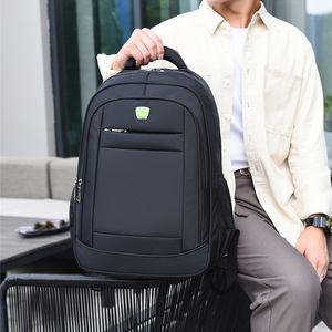 Men's <b>Backpack</b> <b>Large</b> Capacity 20-35L Interior Zipper Pocket Everyday Commuting Business Style Solid Color Black - Product Image 2