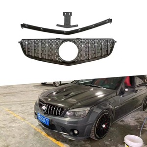 Parrilla Mercedes-Benz C63 estilo barra vertical ABS para modelo W204 2009-2011, pieza de repuesto para parachoques delantero. - Product Image 1
